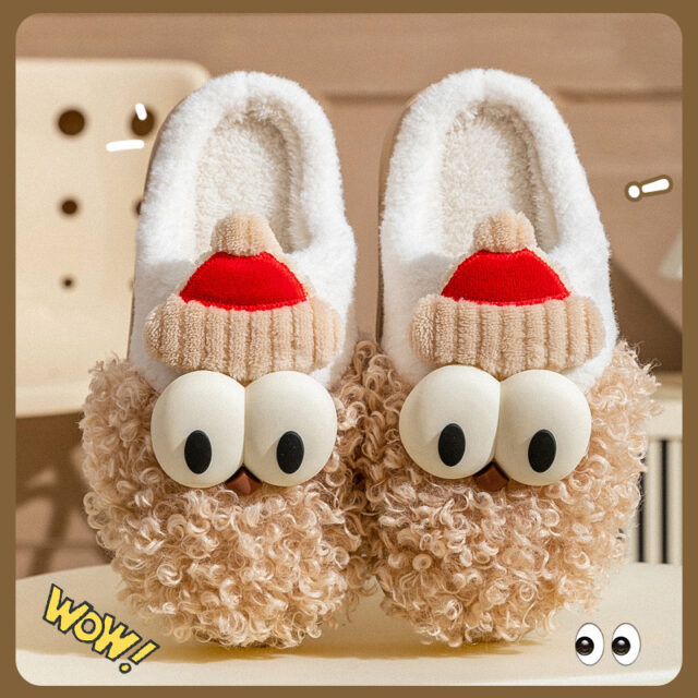 Cartoon Bearded Santa Claus Slippers Home Warm Non-slip Plush   Cotton Shoes Christmas Couple Floor Bedroom Slipper Women Men - Image 6