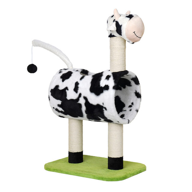 Cow Cat Climbing Frame Scratch Trees Scratching Post Tree Shelf - Image 2