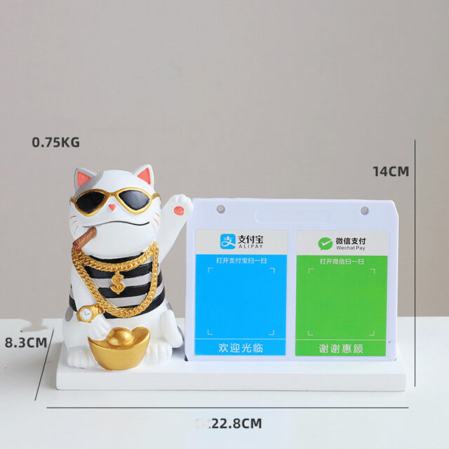 Lucky Cat Resin Animal Sculpture Decoration Storage Tank Feng Shui Modern Living Room Decoration Accessories Gifts Home Decor - Image 2