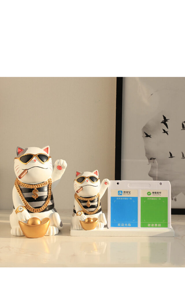 Lucky Cat Resin Animal Sculpture Decoration Storage Tank Feng Shui Modern Living Room Decoration Accessories Gifts Home Decor - Image 9