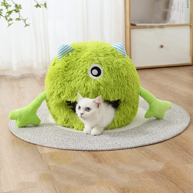 Cat Beds For Indoor Cats Cat Bed Machine Washable Fluffy Round Pet Bed Non Slip Calming Soft Plush Cuddler Cushion Self Warming For Small Dogs Kittens - Image 3