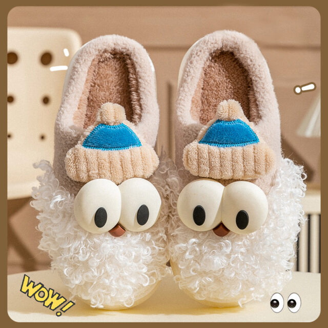 Cartoon Bearded Santa Claus Slippers Home Warm Non-slip Plush   Cotton Shoes Christmas Couple Floor Bedroom Slipper Women Men - Image 7