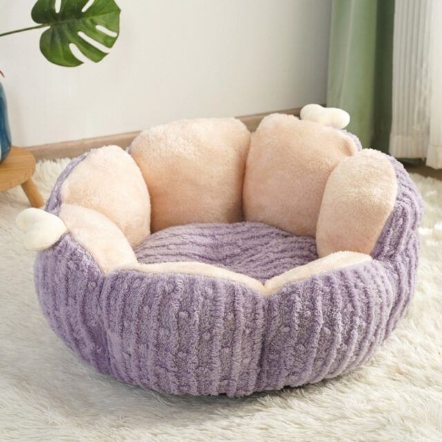 Hollypet Calming Cat Beds For Indoor Cats Cute Cactus Pet Beds Fluffy Puppy Bed Non Slip Extra Small Dog Bed - Image 7