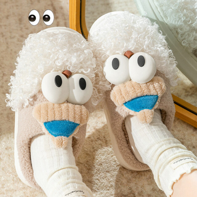 Cartoon Bearded Santa Claus Slippers Home Warm Non-slip Plush   Cotton Shoes Christmas Couple Floor Bedroom Slipper Women Men - Image 2