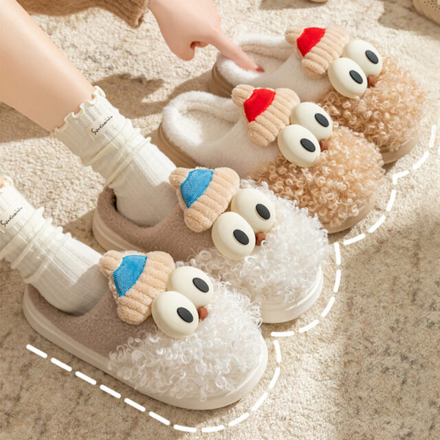 Cartoon Bearded Santa Claus Slippers Home Warm Non-slip Plush   Cotton Shoes Christmas Couple Floor Bedroom Slipper Women Men - Image 4