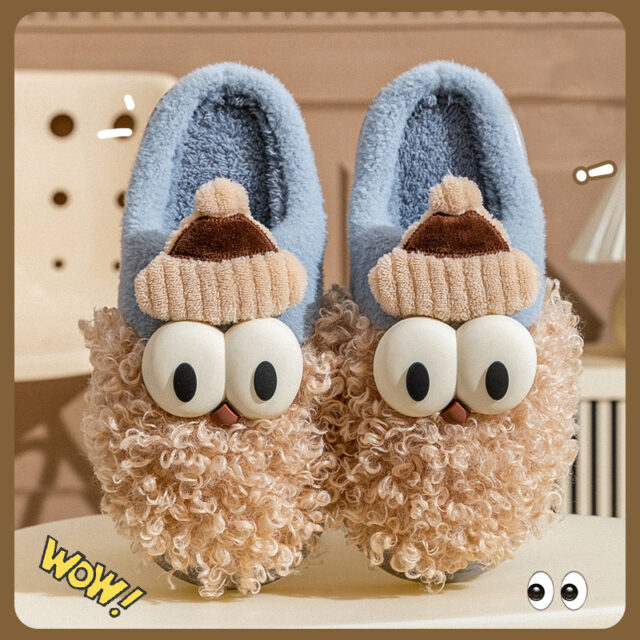 Cartoon Bearded Santa Claus Slippers Home Warm Non-slip Plush   Cotton Shoes Christmas Couple Floor Bedroom Slipper Women Men - Image 10