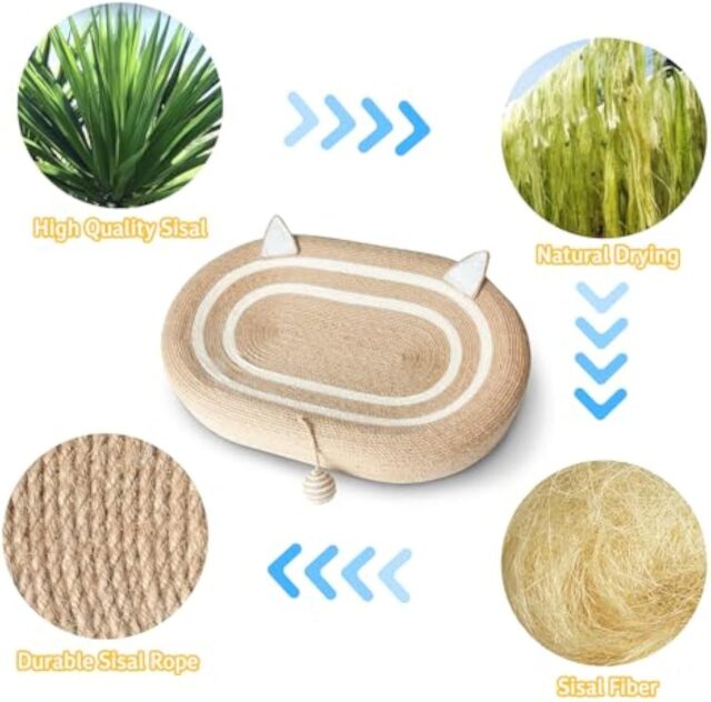 Cat Scratcher Bed 3 In 1 Sisal Cat Scratching Pads Beds Cat Scratchers For Indoor Cats With Anti-Slip - Image 3