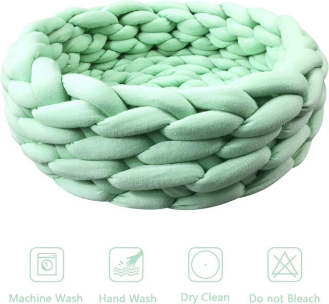 Cat Basket Bed Cotton Knitted Round Pet Beds For Cats Cute Boho Cat Pet Bed Warm Woven Cat Nest For Puppy Kitten Cats Dogs - Image 7