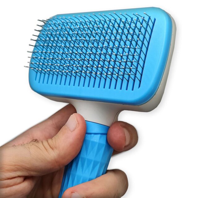 Handle Shedding Pet Dog Cat Hair Brush Grooming Trimmer Comb Self Cleaning Tool - Image 9