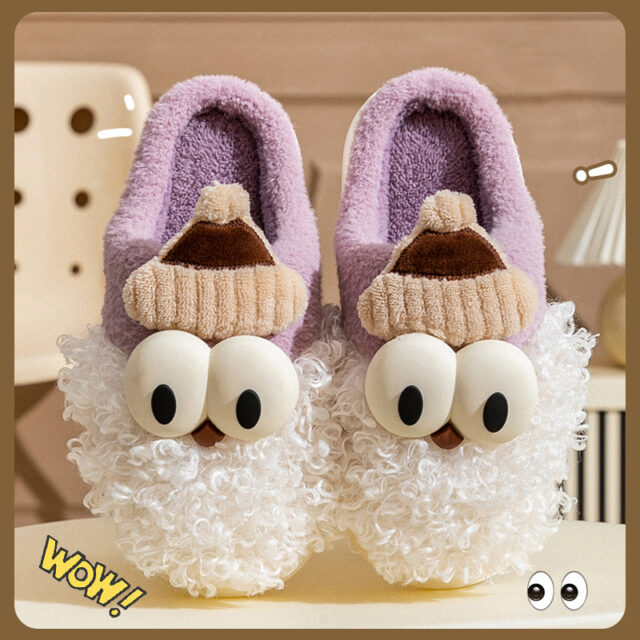 Cartoon Bearded Santa Claus Slippers Home Warm Non-slip Plush   Cotton Shoes Christmas Couple Floor Bedroom Slipper Women Men - Image 9