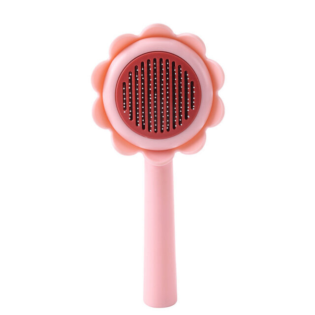 Cat Brush Dog Shedding Brush Flower Shape Stainless Steel Self Cleaning For Dog For Pet Supplies, Cat Grooming Brush, Self Cleaning Slicker Brushes For Dogs Cats Grooming Brush Tool - Image 9