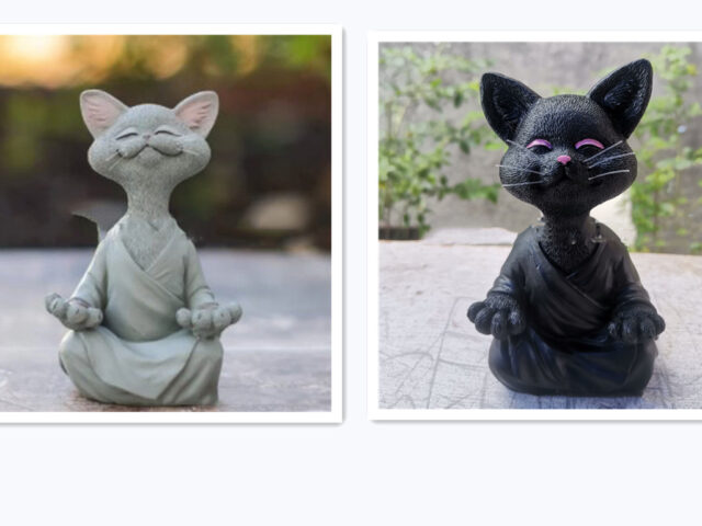 Whimsical Black Buddha Cat Figurine Meditation Yoga Collectible Happy Cat Decor Home Garden Decoration Garden Ornament - Image 10