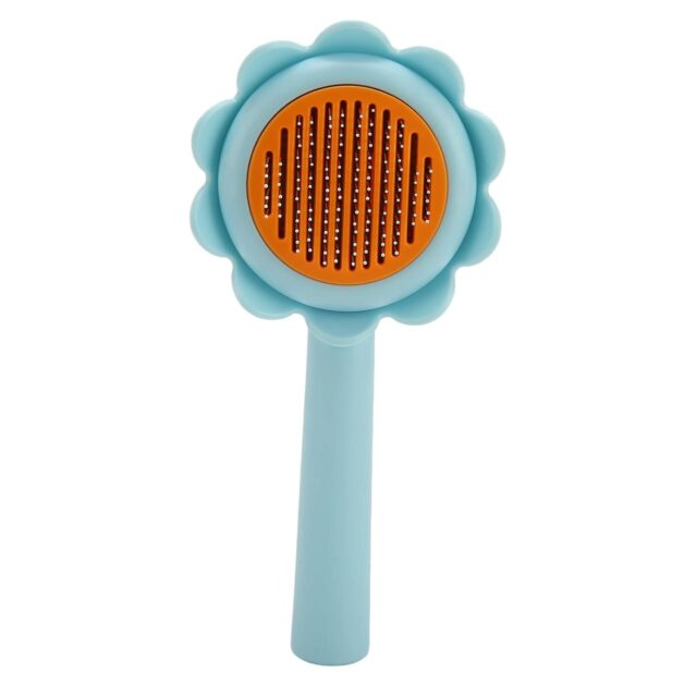 Cat Brush Dog Shedding Brush Flower Shape Stainless Steel Self Cleaning For Dog For Pet Supplies, Cat Grooming Brush, Self Cleaning Slicker Brushes For Dogs Cats Grooming Brush Tool - Image 3