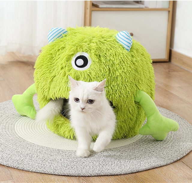 Cat Beds For Indoor Cats Cat Bed Machine Washable Fluffy Round Pet Bed Non Slip Calming Soft Plush Cuddler Cushion Self Warming For Small Dogs Kittens - Image 6