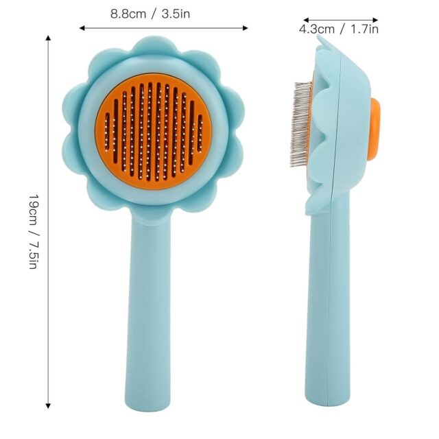 Cat Brush Dog Shedding Brush Flower Shape Stainless Steel Self Cleaning For Dog For Pet Supplies, Cat Grooming Brush, Self Cleaning Slicker Brushes For Dogs Cats Grooming Brush Tool - Image 7