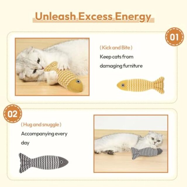 3 Pcs Catnip Toys Fish Cat Toys Self Play Cat Toys For Indoor Cats And Kitten Catnip Cat Toy Interactive Kitten Exercise Kicker Toys For Indoor Cats - Image 7